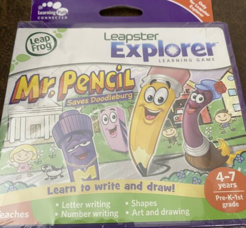 Leapster Explorer Travel Case Protects Handheld Game System & New Mr Pencil Game - Fresh Stock Dated December 2025