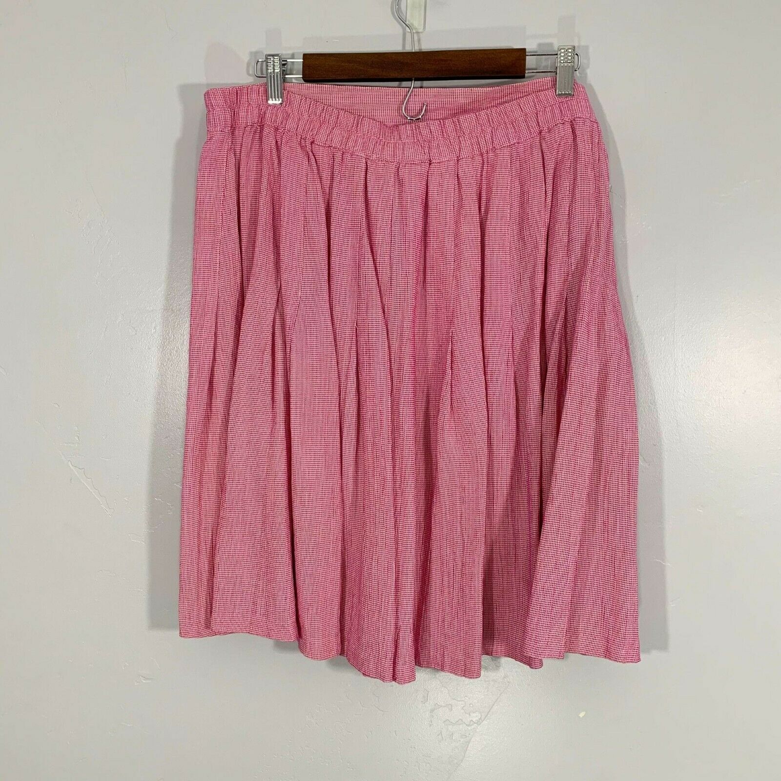 Vintage 90's Plus Size Pink White Herringbone Striped Button Front Wrap Skirt - Fresh Stock Dated December 2025