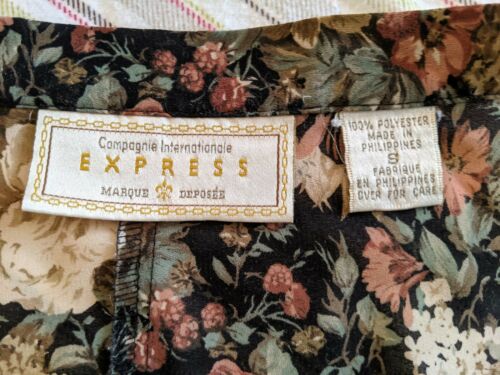 Vintage 80s 90s floral Wrap Skirt Express Small Preppy Grunge Maxi Long boho - Fresh Stock Dated February 2026