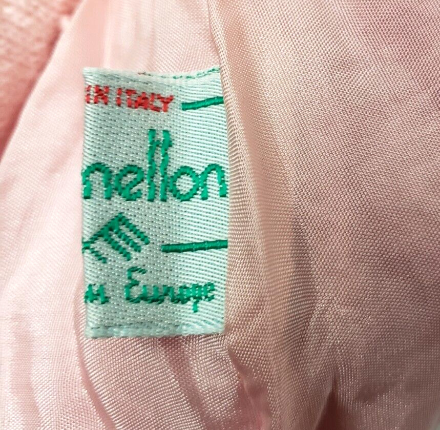 Vintage Benetton Mohair Sweater Pencil Skirt 44 US 8 Pink Rose Barbie Core ITALY - Fresh Stock Dated March 2026