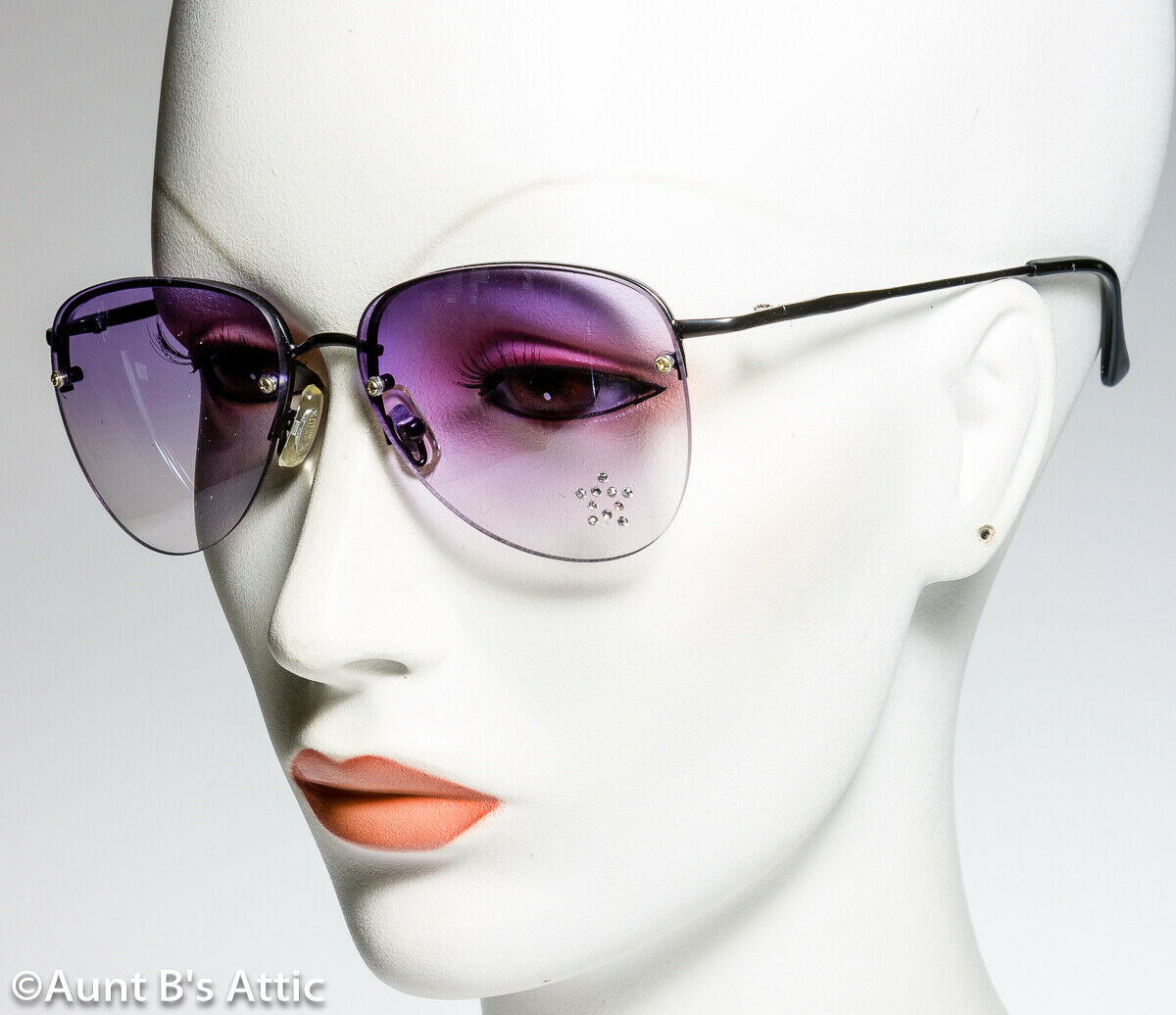 Sunglasses Novelty Aviator Style Frameless Glasses W/ Decorative Stone Accent - Fresh Stock Dated February 2026