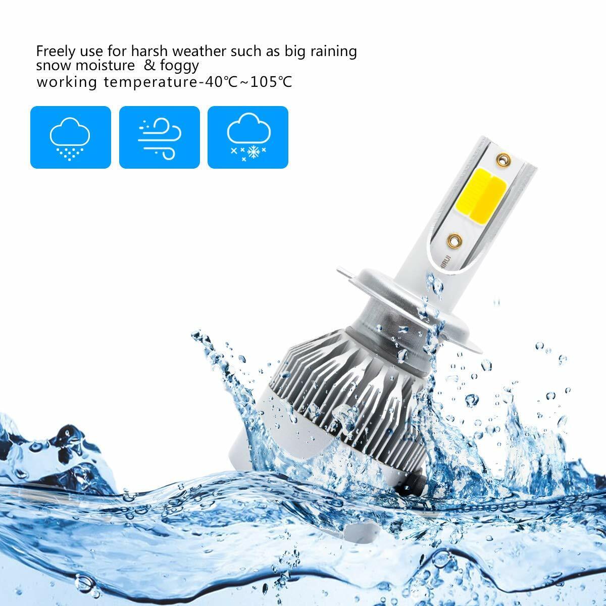 8000K Ice Blue H7 LED Headlight Bulbs For Kawasaki Ninja ZX6R 2013-18  300 13-17 - Fresh Stock Dated February 2026