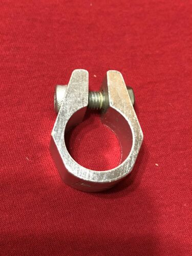 REALLY NICE SILVER KUWAHARA SEAT POST CLAMP 1 INCH OLD SCHOOL BMX - Fresh Stock Dated December 2025