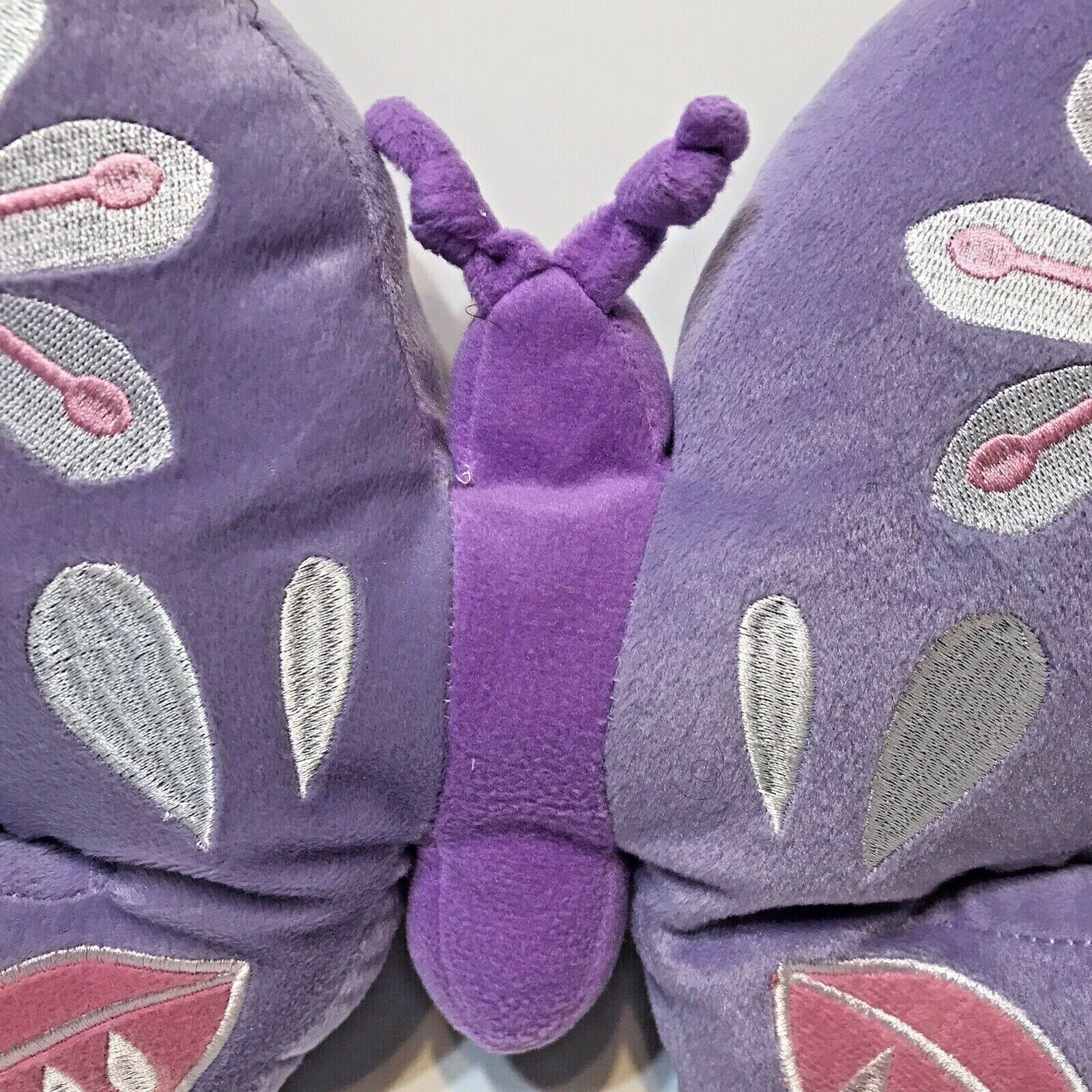 Butterfly Pillow 15 x 12 Plush Purple and Pink Cute Girls Room Decorative - Fresh Stock Dated December 2025
