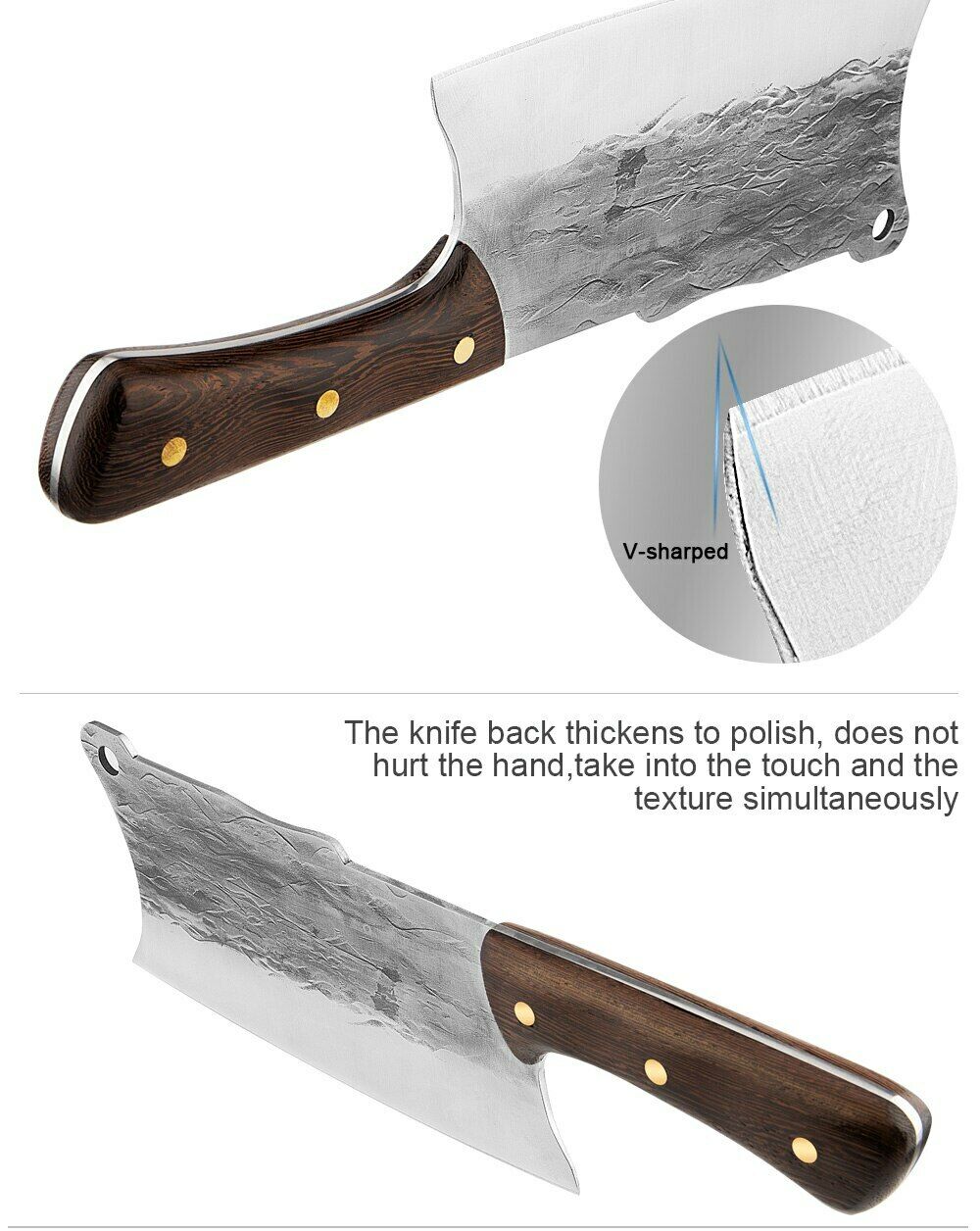 Handmade Forged Kitchen Knife Butcher Meat Cleaver Chef Knife High Carbon Steel - Fresh Stock Dated December 2025