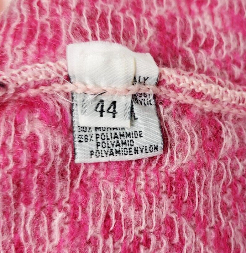 Vintage Benetton Mohair Sweater Pencil Skirt 44 US 8 Pink Rose Barbie Core ITALY - Fresh Stock Dated March 2026
