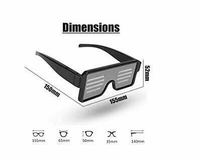 BLUE LED Flash Glasses 8 Adjustable Patterns Luminous Flashing Shades Eye Wea... - Fresh Stock Dated February 2026