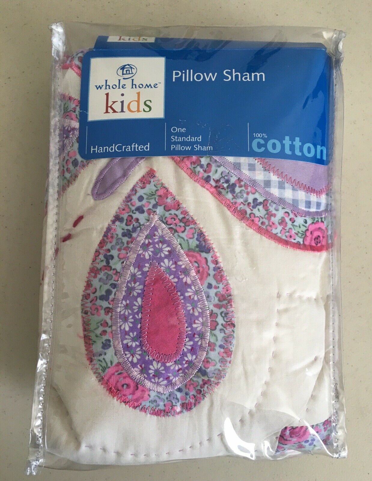 Butterfly Standard Pillow Sham Embroidered Detail Appliqué Design Lavender Multi - Fresh Stock Dated February 2026