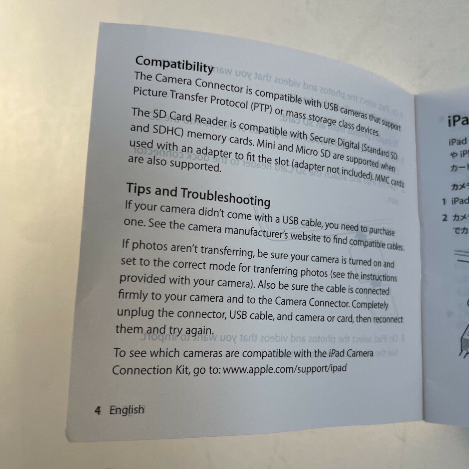 Apple iPad Camera Connection Kit Model A1362 & A1358 Genuine X 2 One Directions - Fresh Stock Dated February 2026