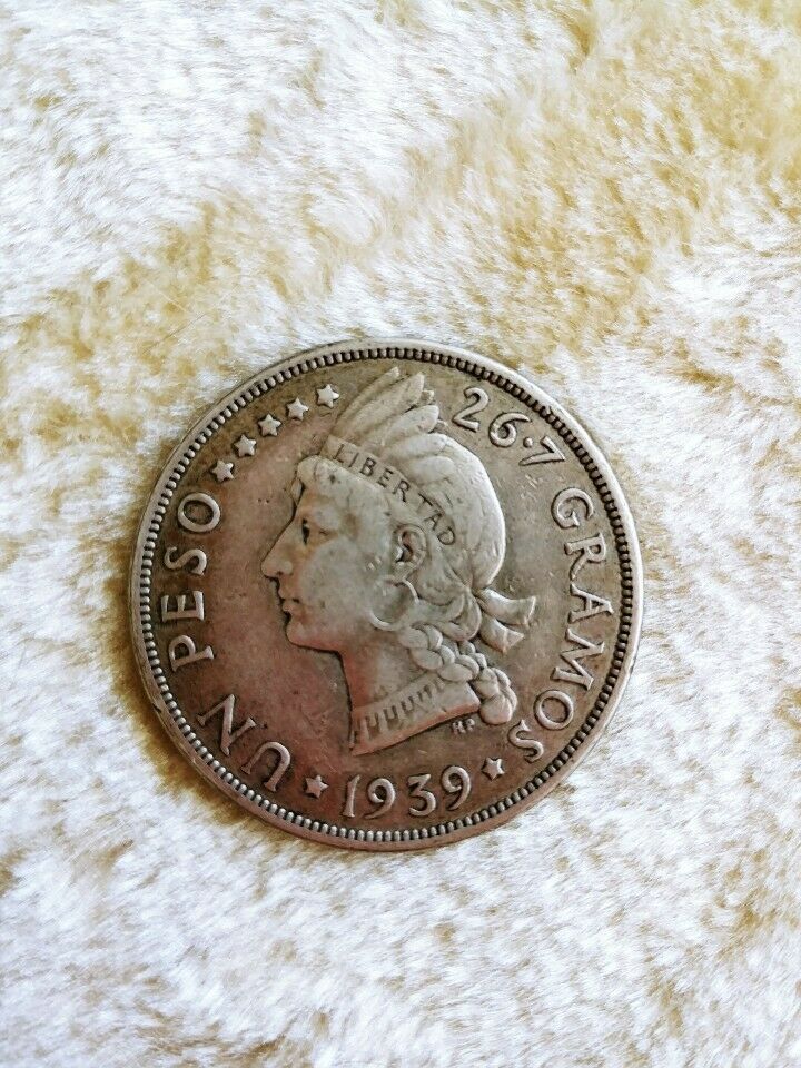 Republica Dominicana 1 Peso, Silver coin 26.7gram, 1939 - Fresh Stock Dated February 2026