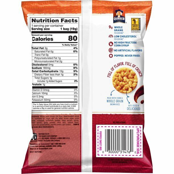 Quaker Rice Crisps, Savory Mix, 0.67 oz Bags, 30 Count - Fresh Stock Dated February 2026