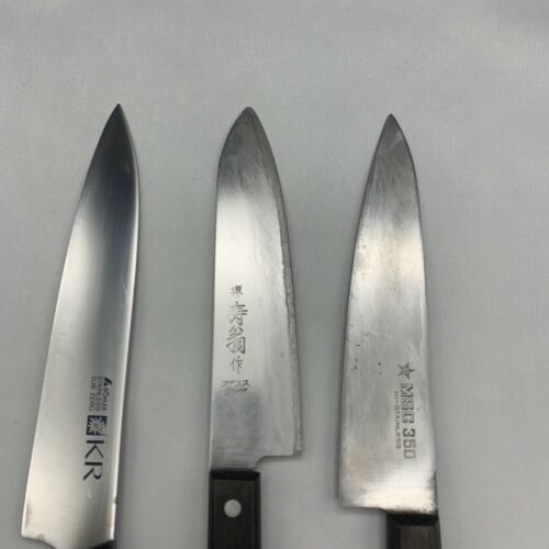 Damaged Lot of three Japanese Chef's Kitchen Knives  From Japan ST431 - Fresh Stock Dated December 2025