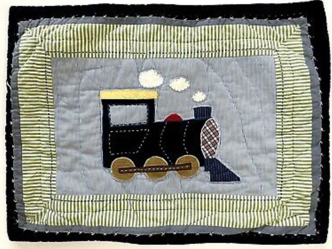 Pottery Barn Kids Pillow Sham Ryder Train Engine Quilted Standard Size - Fresh Stock Dated February 2026