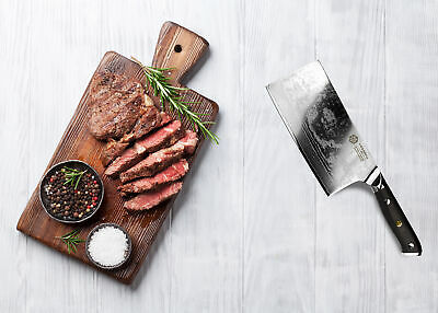 Kessaku Cleaver Butcher Knife Dynasty 67-Layer Japanese Damascus Steel, 7-Inch - Fresh Stock Dated December 2025