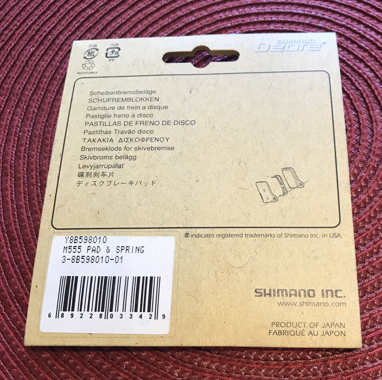 Shimano Deore BR-M555 Disc Brake Pads, BR-M555 - Fresh Stock Dated February 2026