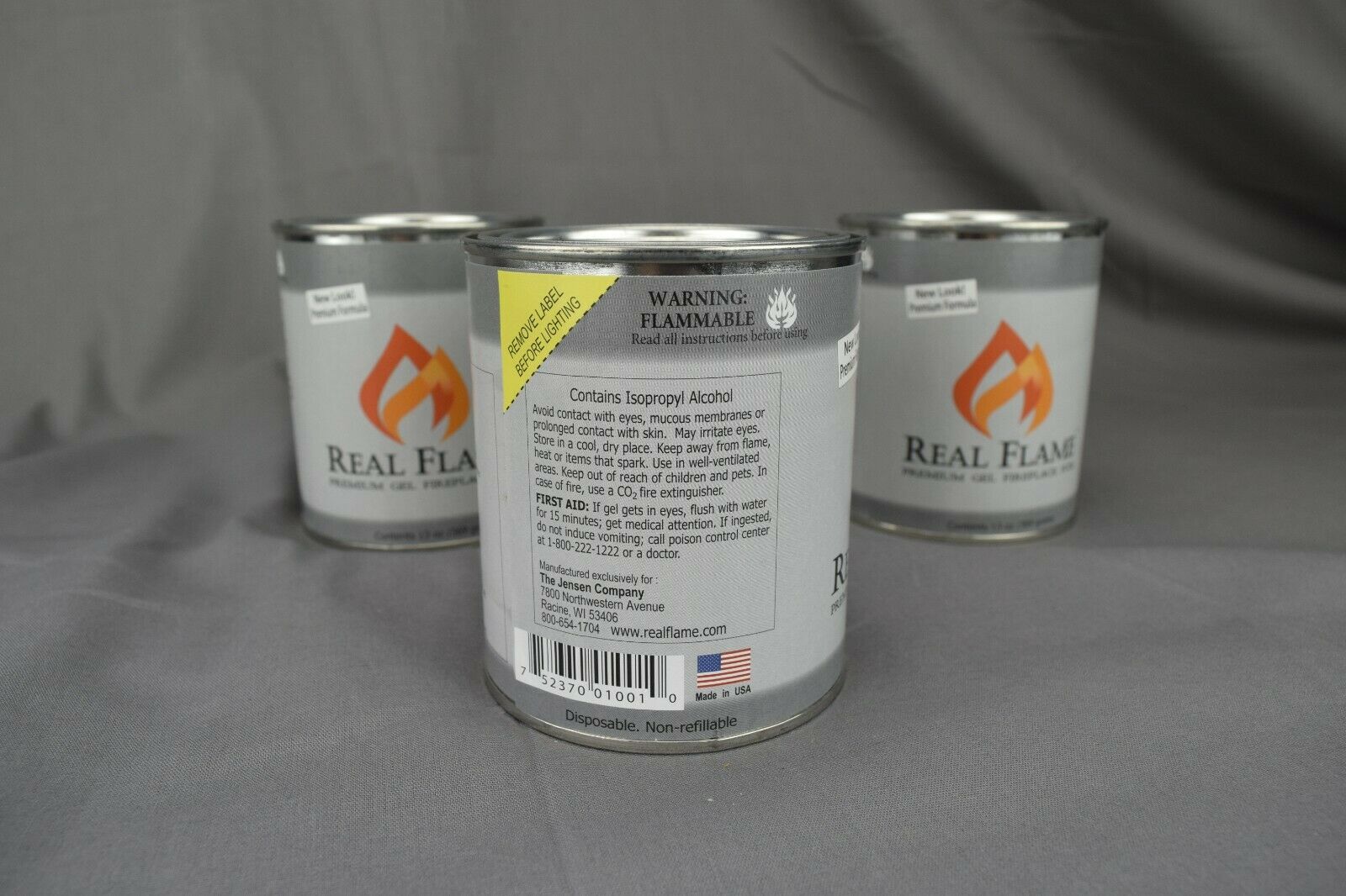 Real Flame 13 oz Premium Gel Fireplace Fuel - Case of 21 - Fresh Stock Dated December 2025