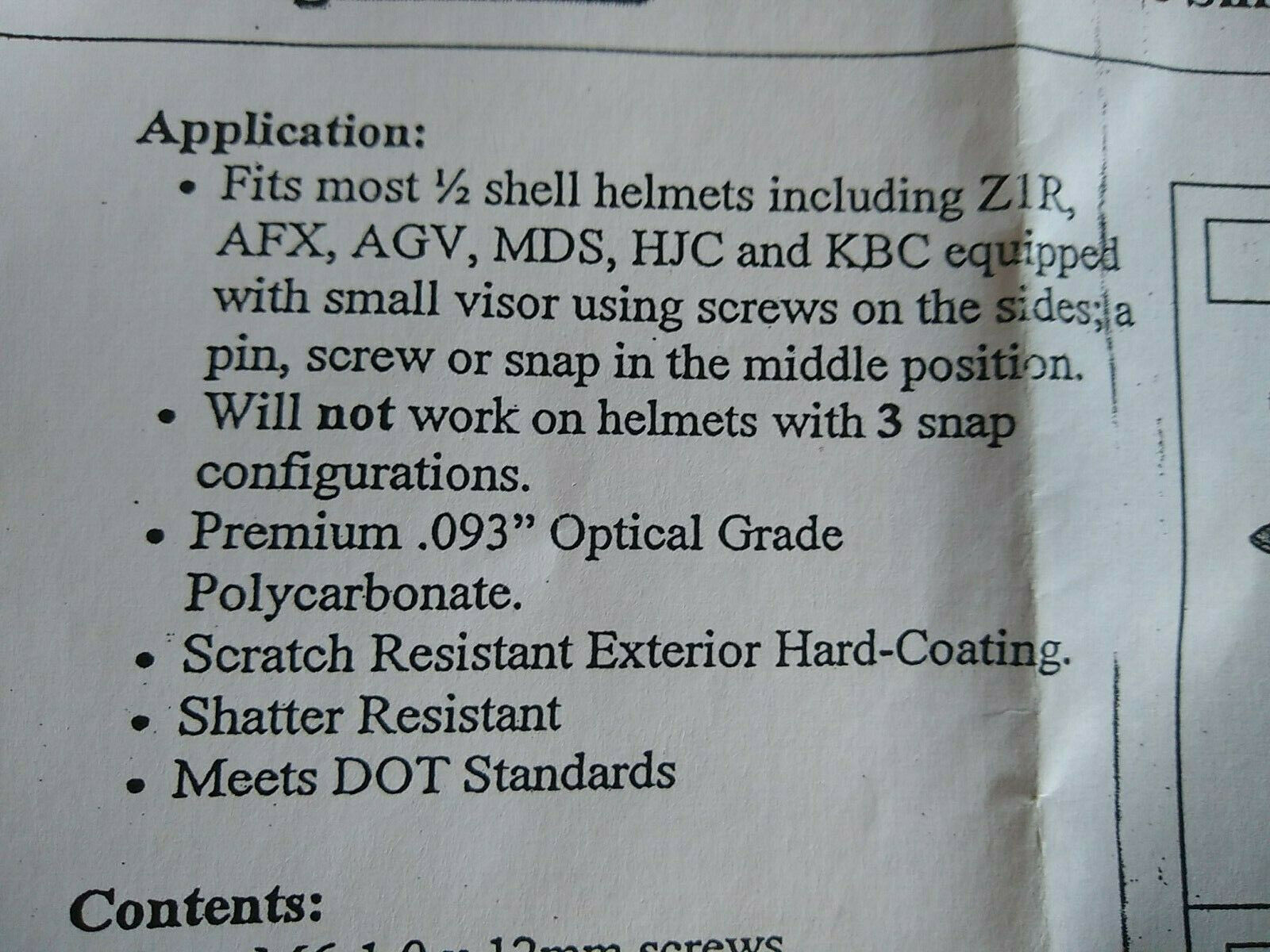 Drag Specialties Universal Face Shield Replacement Lens 1/2 Shell Helmets Clear - Fresh Stock Dated December 2025