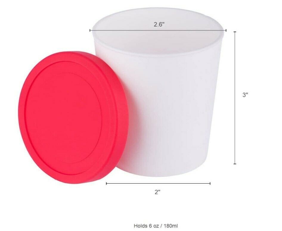 Mini Envases Para Congelador De Helados - Juego De 6 Con Tapas De Silicona - Fresh Stock Dated December 2025