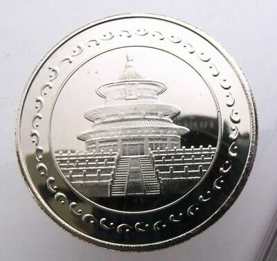 CHINA NUMISMAT - CHINESE PANDA AND TEMPLE - SILVER COLOUR 39mm THIN FLAN - Fresh Stock Dated February 2026