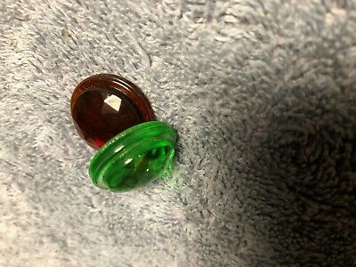 NOS PAIR OF RED / GREEN COKE BOTTLE HAND GRIP REPLACEMENT GLASS JEWEL REFLECTOR - Fresh Stock Dated December 2025