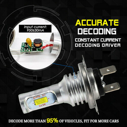 For Honda CBR1000RR 04-2016 CBR600RR 03-2017 Ice Blue H7 LED Headlight Bulbs YHB - Fresh Stock Dated February 2026