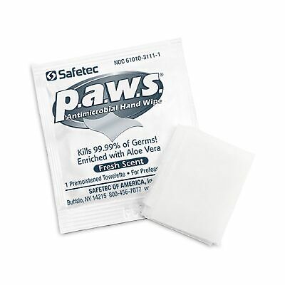 P.A.W.S. Wipe Hand Sanitizing Wipe 100 Count Individual Packet 100 per Box - Fresh Stock Dated February 2026