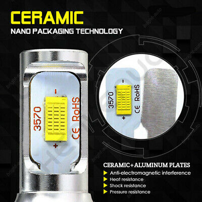 For Suzuki GSXR 1000 750 600 Hayabusa Hi/Lo Beam Ice Blue H7 LED Headlight Bulbs - Fresh Stock Dated February 2026