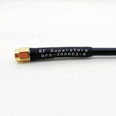 SMA Male (Plug) to SMA Male (Plug) RG58 Coaxial Cable Assembly, 6 inch (0.5 ft) - Fresh Stock Dated December 2025