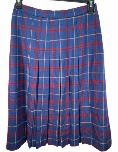David Brooks Ltd Vintage Skirt Plaid Pleated Wool Blue Tartan Knee 14 - Fresh Stock Dated February 2026