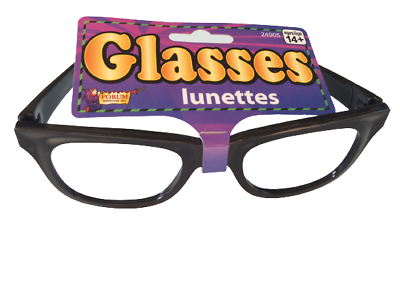 BLACK EYE FRAME GLASSES Buddy Holly Nerd 50's Costume Funny Joke Dork Geek Clown - Fresh Stock Dated December 2025