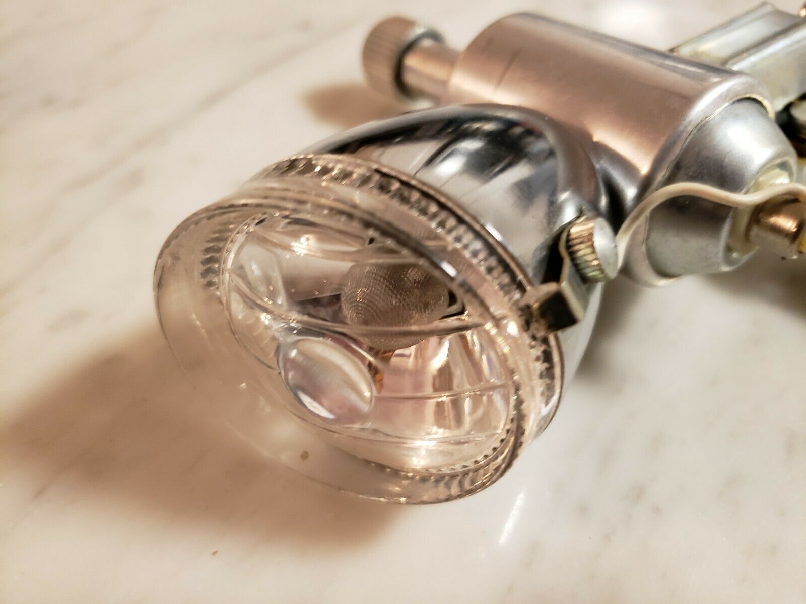 Vintage Chrome friction powered bicycle light, mechanical generator kit untested - Fresh Stock Dated December 2025