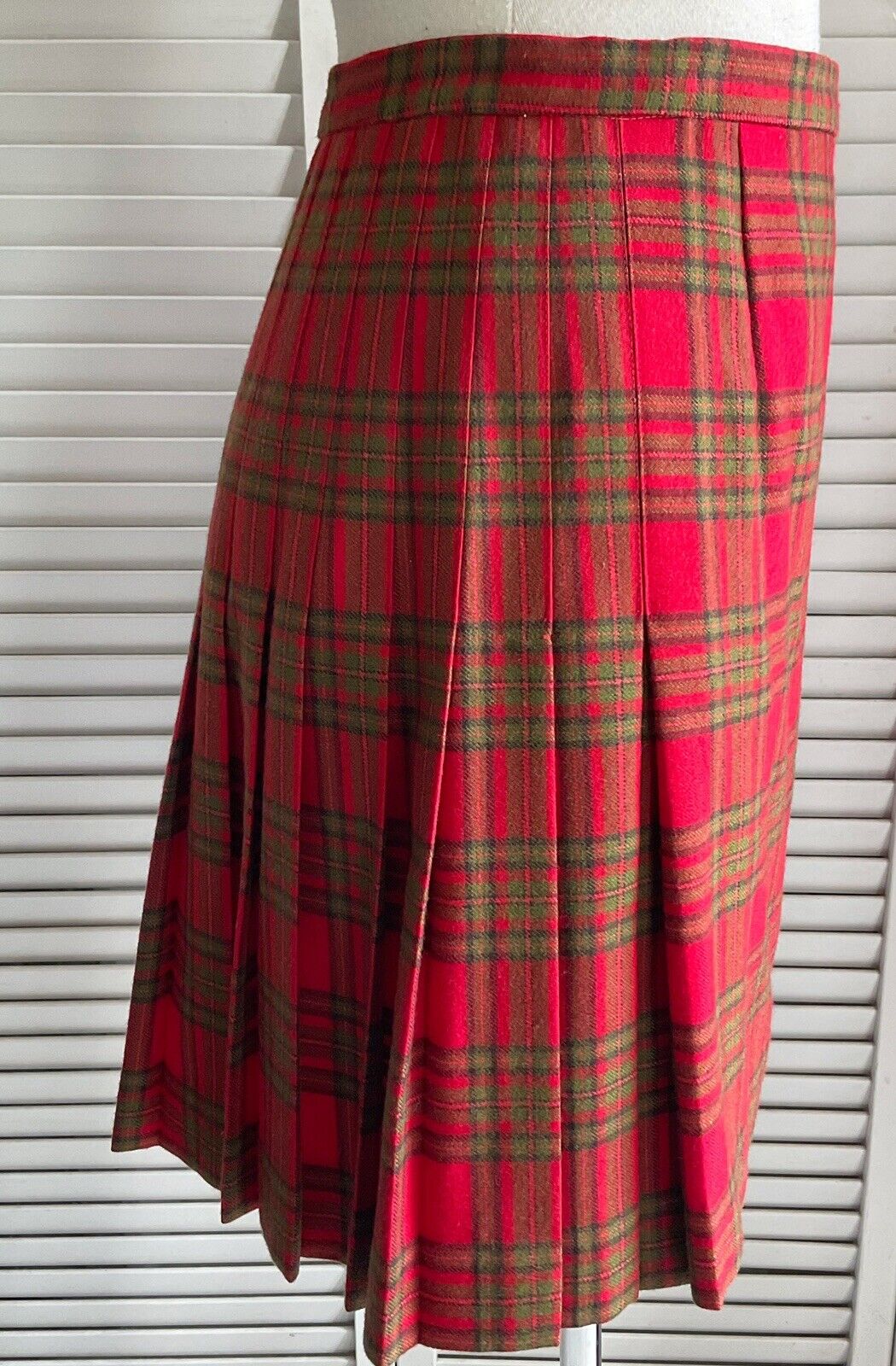 Vintage 60s Plaid skirt short kilt tartan green&red made in Canada  S/M - Fresh Stock Dated March 2026