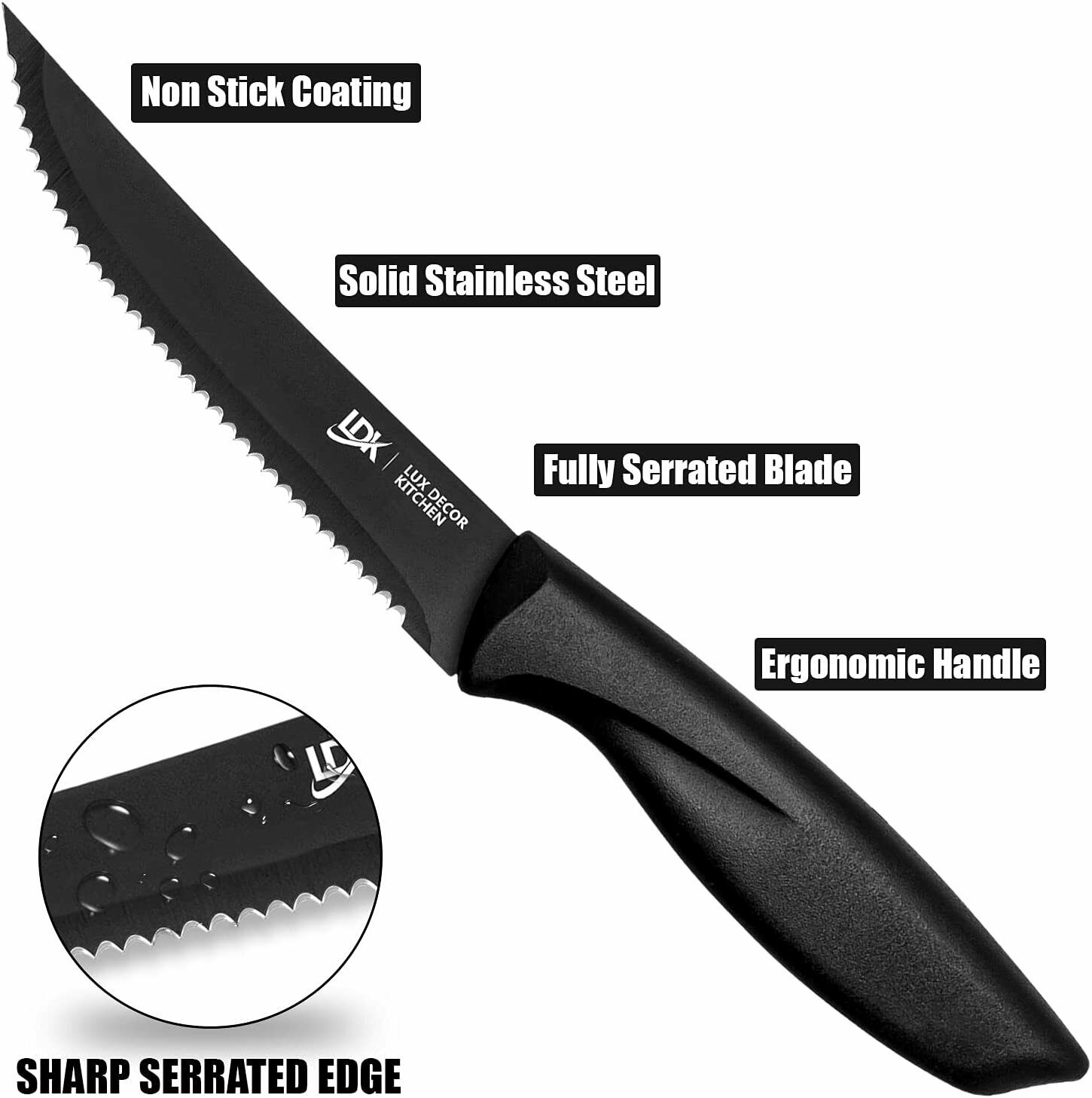 Professional 8 Piece Stainless Steel Steak Knife Sharp Chef Knives Kitchen Tool - Fresh Stock Dated December 2025