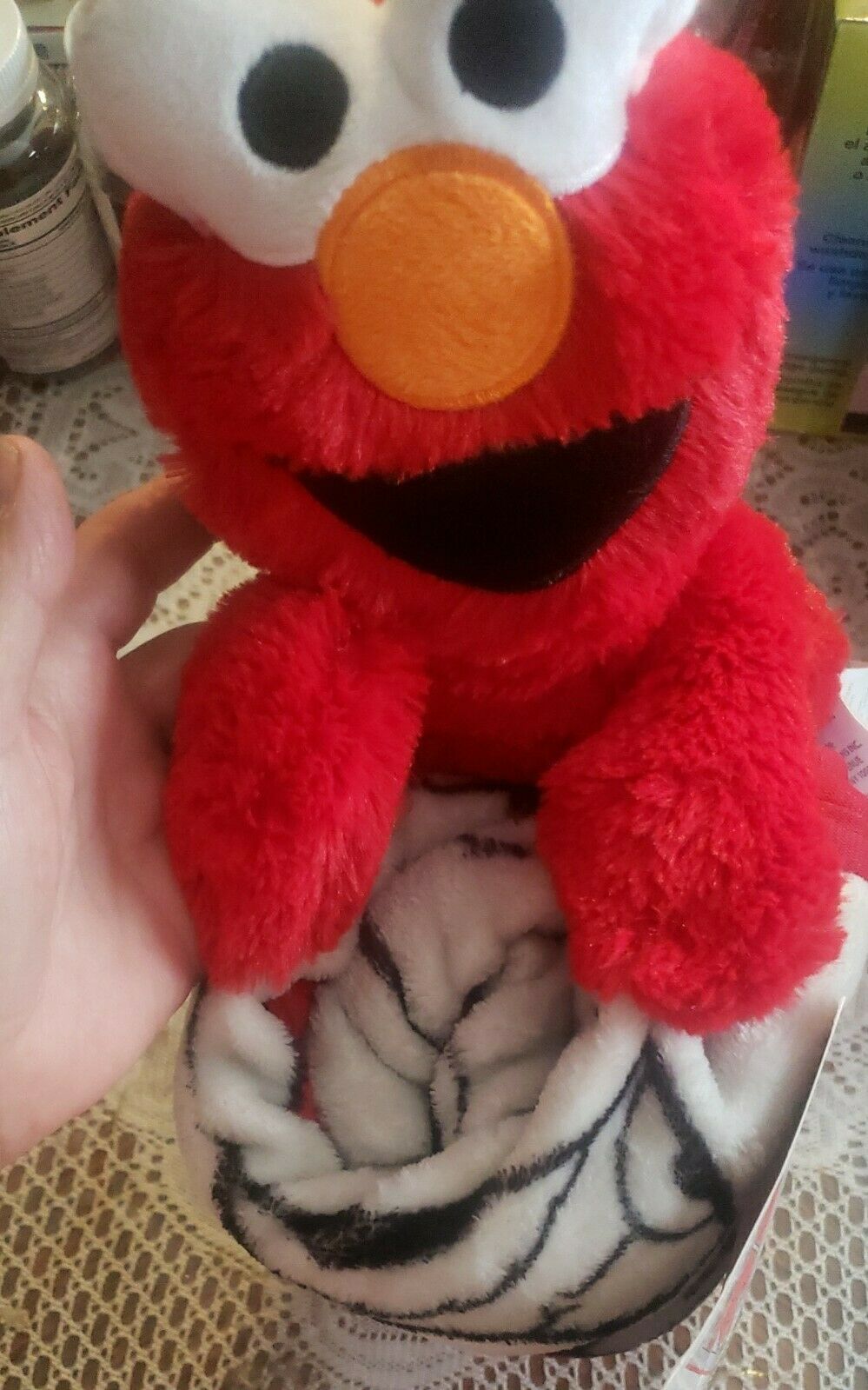 Jay Franco Sesame Street Hip Elmo 12 inch Character Pillow Plush & Throw Blanket - Fresh Stock Dated December 2025