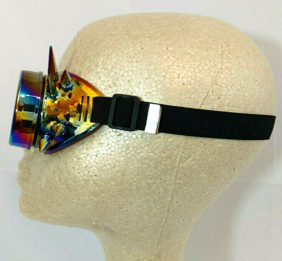 Steampunk Goggles Rainbow Kaleidoscope Horror Cosplay Clubwear Party Glasses - Fresh Stock Dated February 2026
