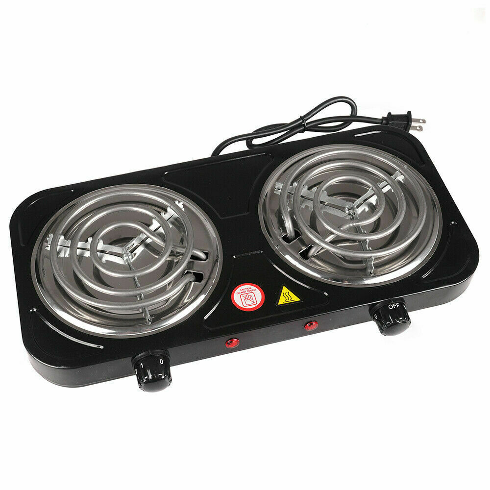 2000W Electric Double Burner 110V Hot Plate Portable Camping Dorm Stove Cooker - Fresh Stock Dated February 2026