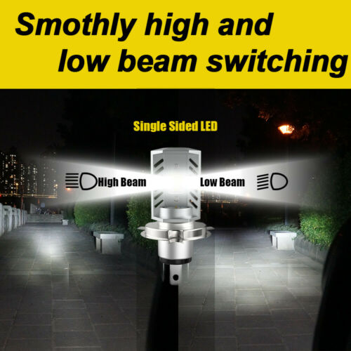 BEVINSEE H4 9003 HB2 Motorcycle LED Headlight Bulb Hi/Low Beam 6000K White Light - Fresh Stock Dated February 2026