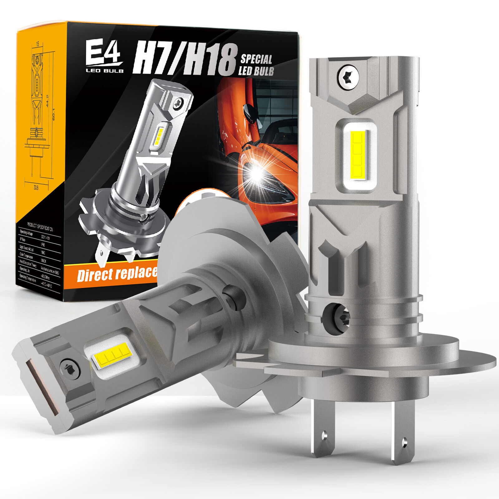 For Yamaha YZF R1 R3 R6 R6S Motorcycle LED Headlight H7 6000K White Plug & Play - Fresh Stock Dated February 2026