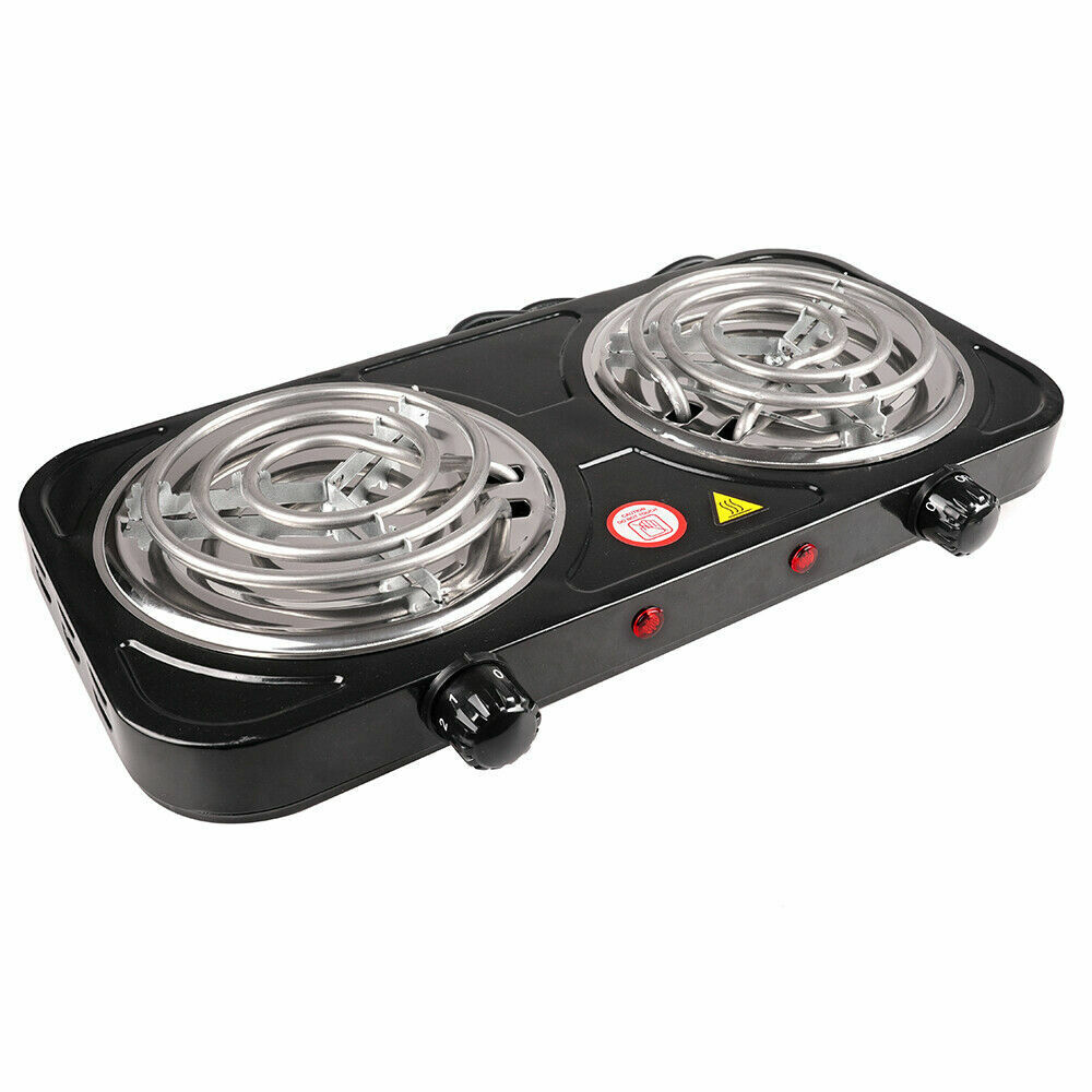 2000W Electric Double Burner 110V Hot Plate Portable Camping Dorm Stove Cooker - Fresh Stock Dated February 2026