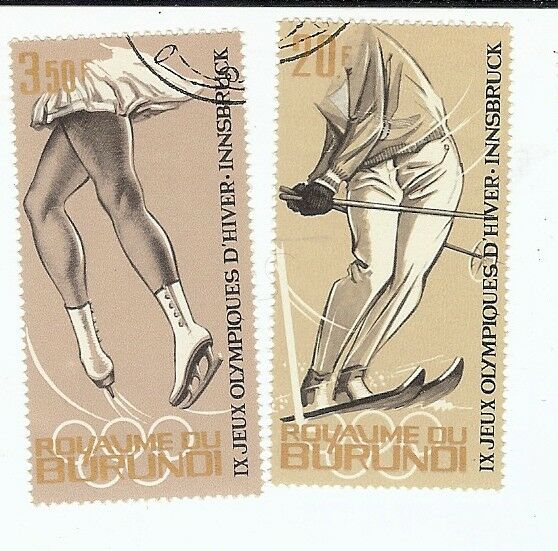 Lot of 19 Burundi Olympic Stamps 1964 Innsbruck, 1968 Grenoble & 1972 Sapporo - Fresh Stock Dated December 2025