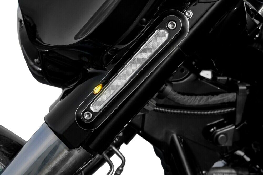 Kodlin USA Black Contrast Legit Elypse Turn Signals Harley Touring 94-Up K68468 - Fresh Stock Dated February 2026
