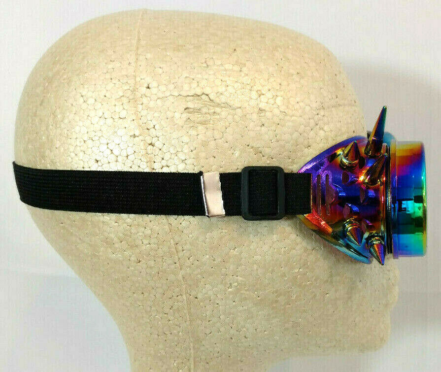 Steampunk Goggles Rainbow Kaleidoscope Horror Cosplay Clubwear Party Glasses - Fresh Stock Dated February 2026