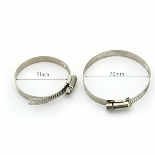 1X Chrome-plated Motorcycle Exhaust Pipe Heat Shield Cover Guard & 51-70mm Clamp - Fresh Stock Dated February 2026