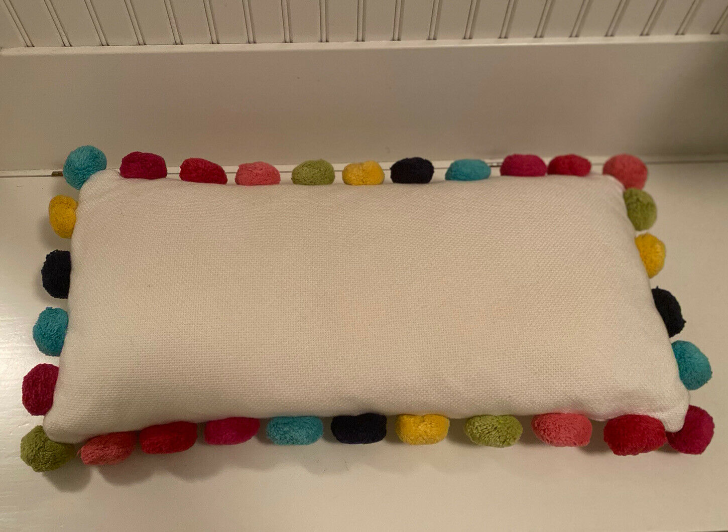 Pottery Barn Teen Pom Pom Organic Pillow Cover With Insert 12