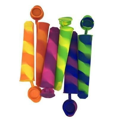 Set of 6 Silicone Ice Cream Mold Popsicle Holder Ice-Pop Sleeves Freezer Kitchen - Fresh Stock Dated March 2026