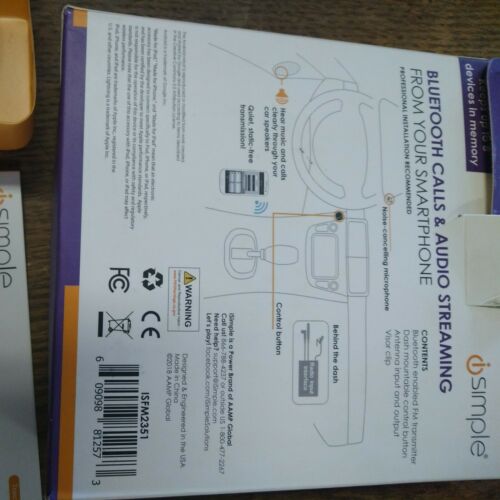 iSimple ISFM2351 TranzIt BLU HF Bluetooth Enabled FM Transmitter--NEW IN BOX - Fresh Stock Dated February 2026