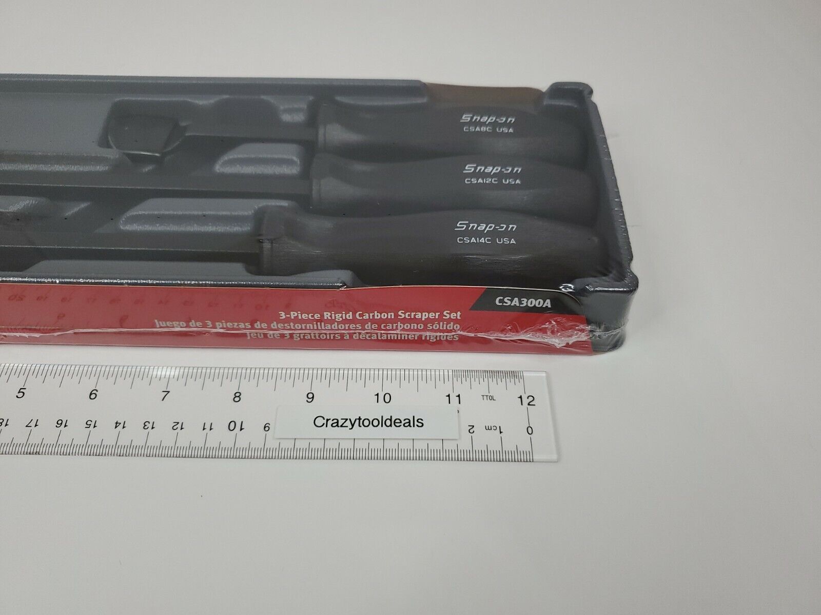 Snap On Tools NEW CSA300A 3 Piece Black Hard Handle Rigid Carbon Scraper Set USA - Fresh Stock Dated February 2026