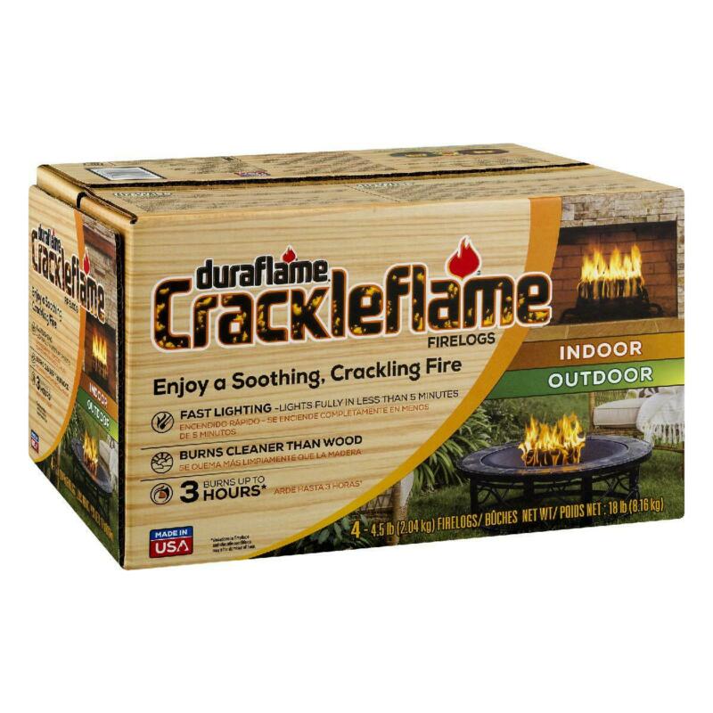 duraflame&reg; Crackleflame&reg; 4.5lb 3-hr Indoor/ Outdoor Firelog - 4-pack - Fresh Stock Dated December 2025