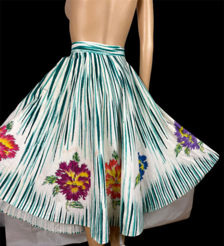 maya de Mexico 1950s hand-painted circle skirt size 14 - Fresh Stock Dated February 2026