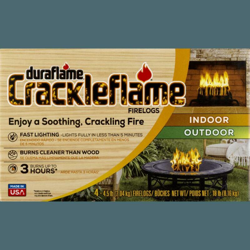 duraflame&reg; Crackleflame&reg; 4.5lb 3-hr Indoor/ Outdoor Firelog - 4-pack - Fresh Stock Dated December 2025